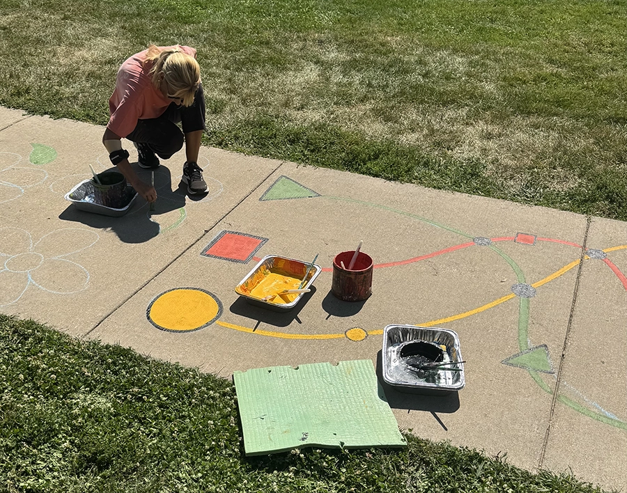 Laura Campbell - Plainfield, Illinois Muralist, plaints and Activities Path for the Plainfield Park District
